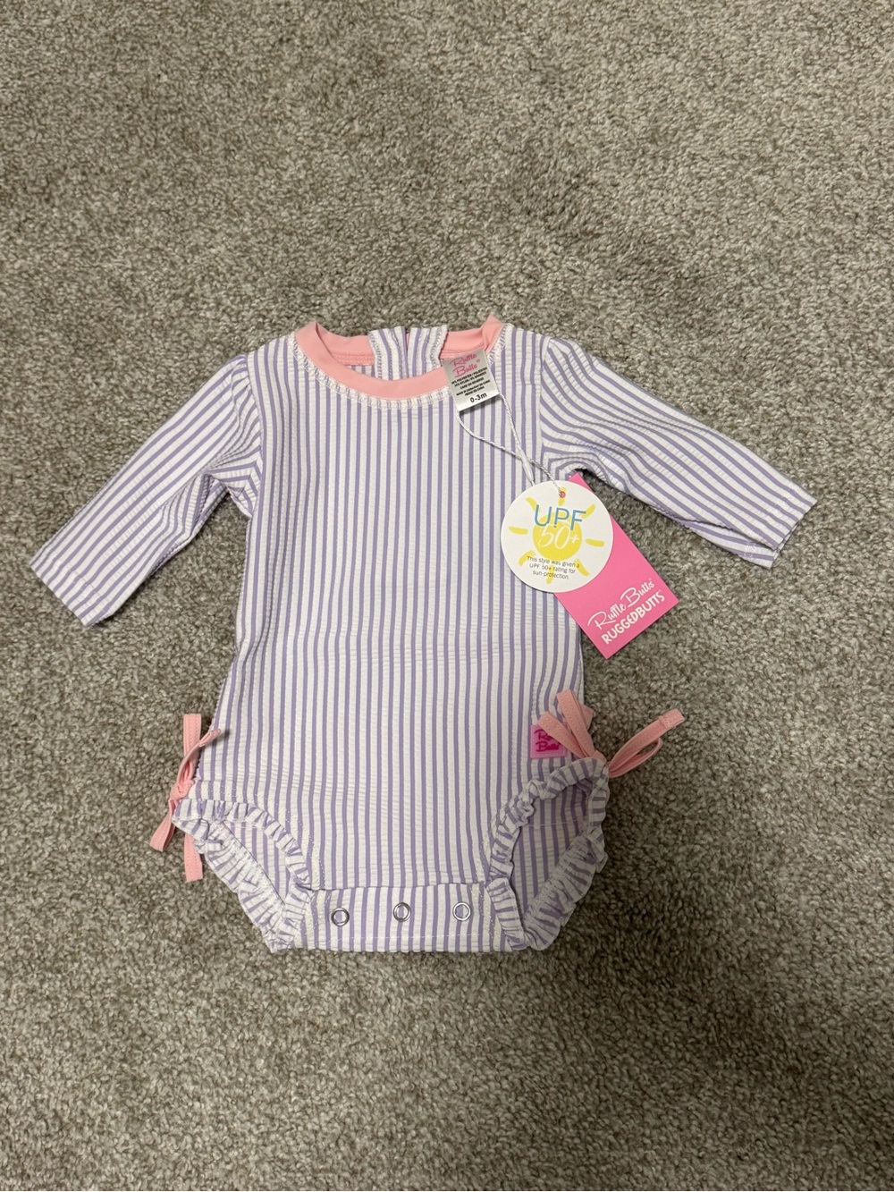 Ruffle Butts Purple Seersucker One-Piece